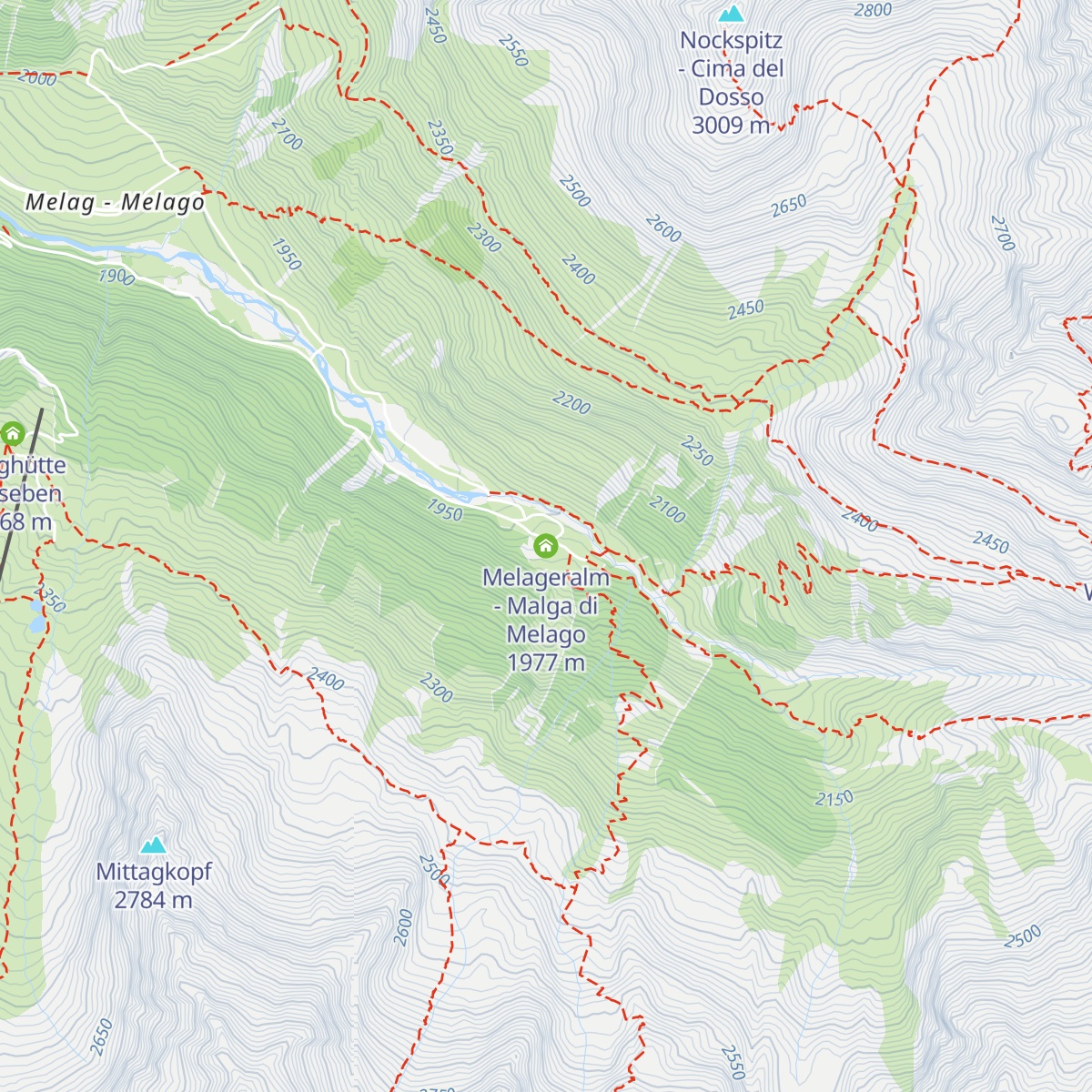 Melageralm - Malga di Melago map