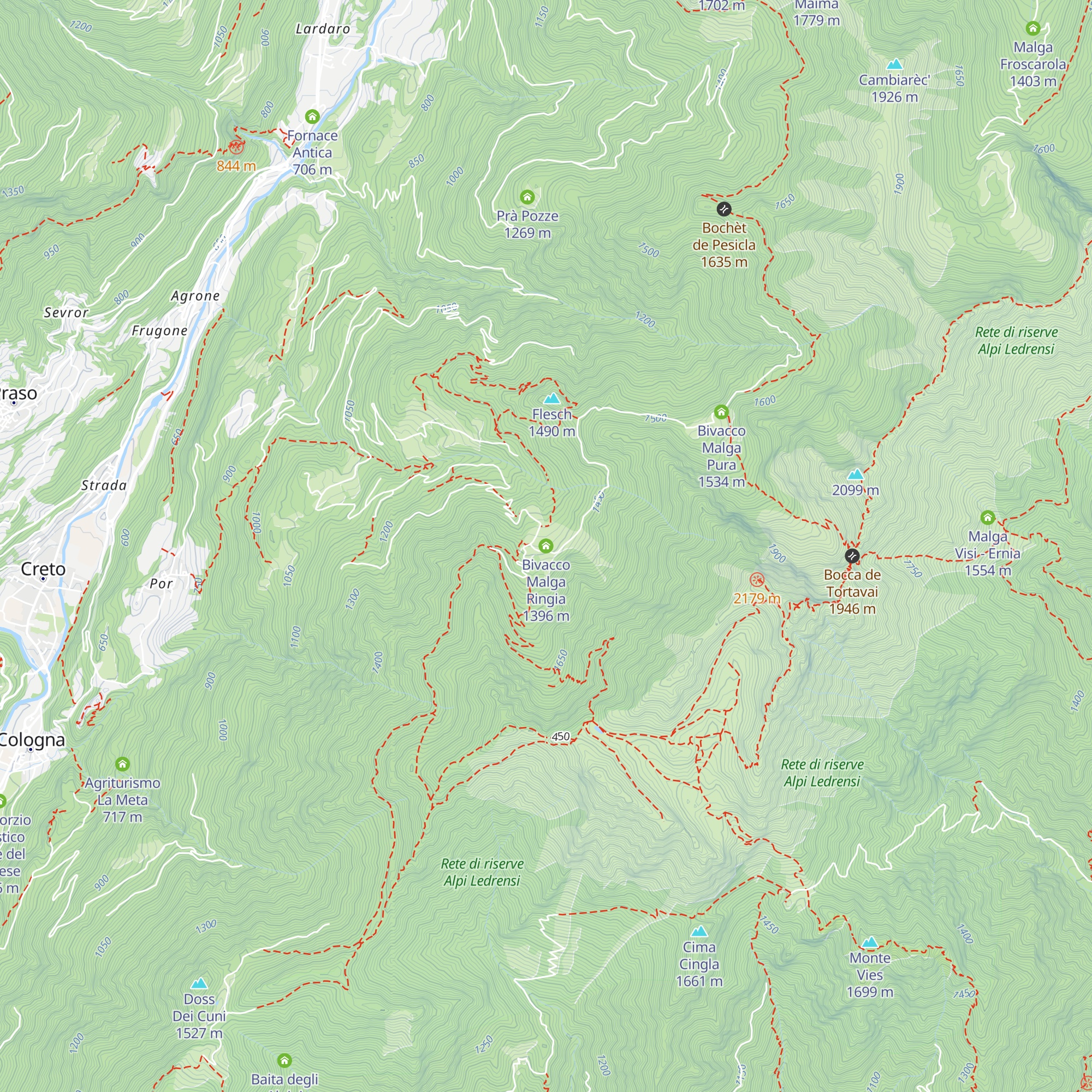 Bivacco Malga Ringia map