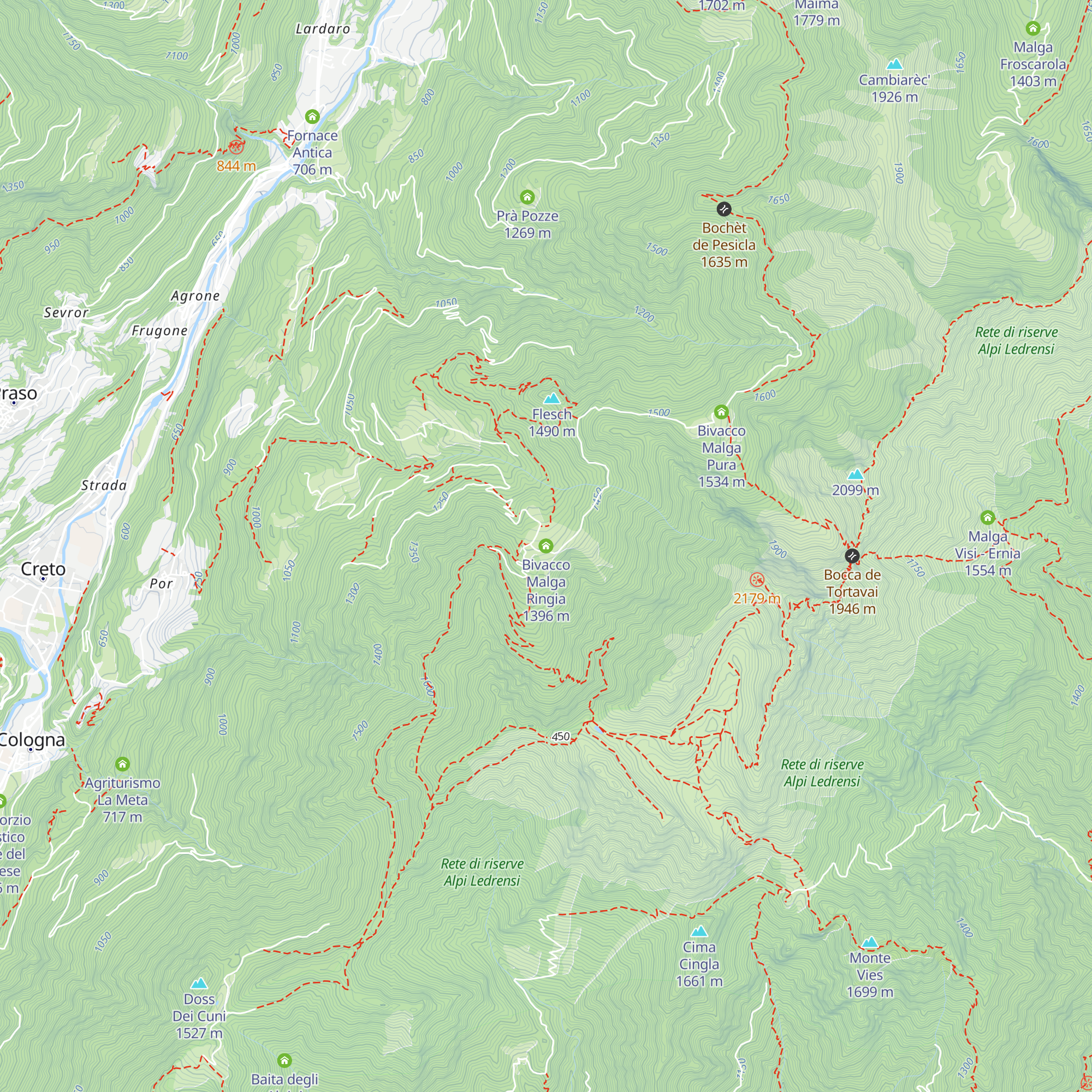 Bivacco Malga Ringia map