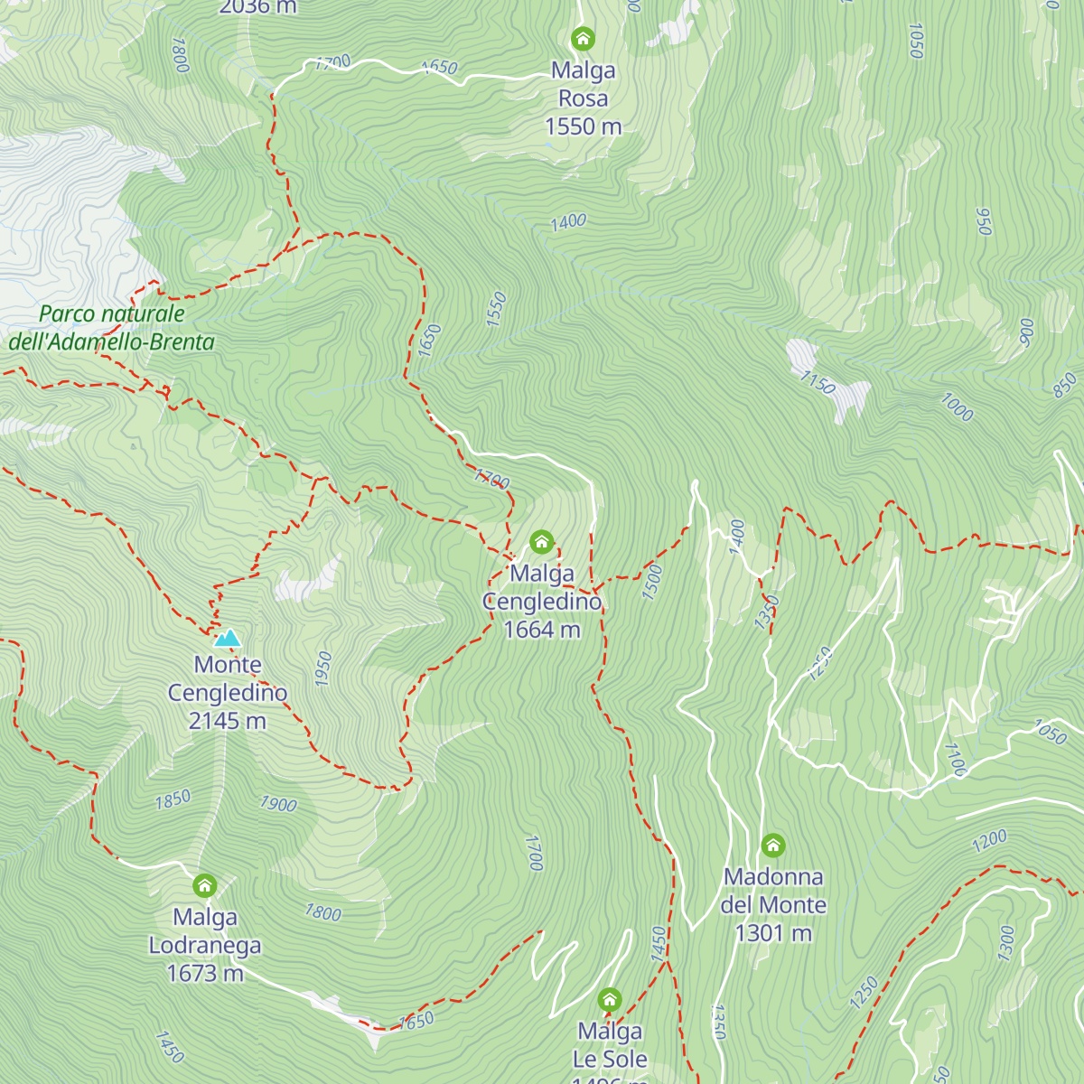 Malga Cengledino map