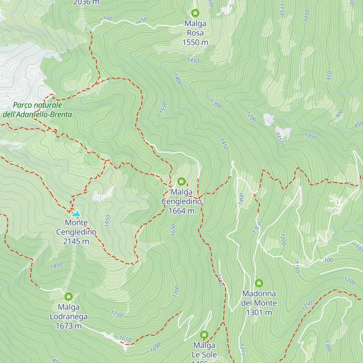 Malga Cengledino map