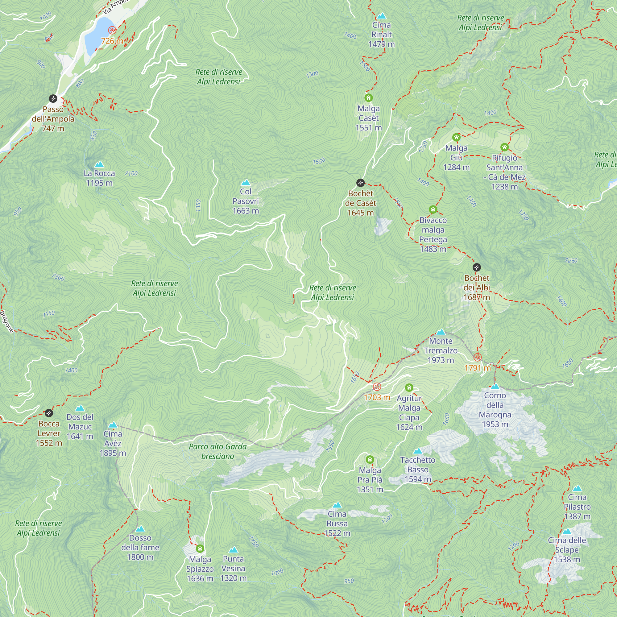 Rifugio Garibaldi map