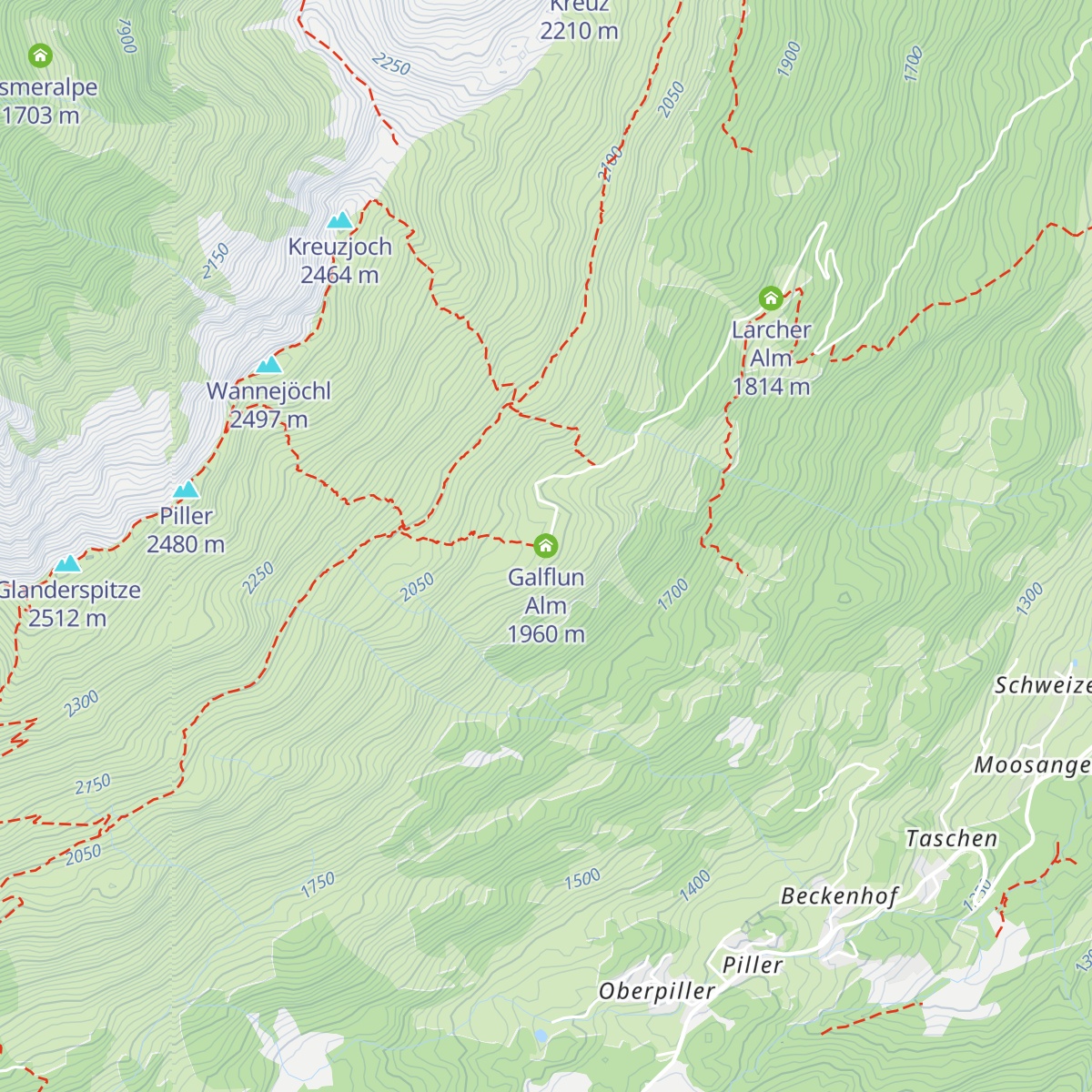Galflun Alm map