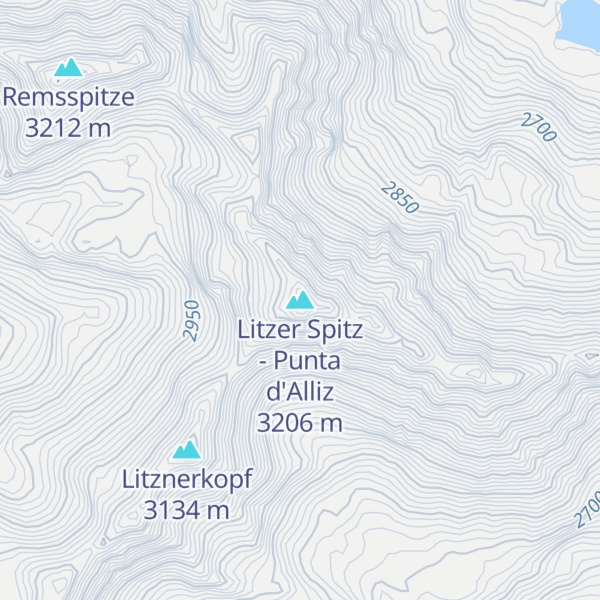 Map of Litzer Spitz - Punta d'Alliz