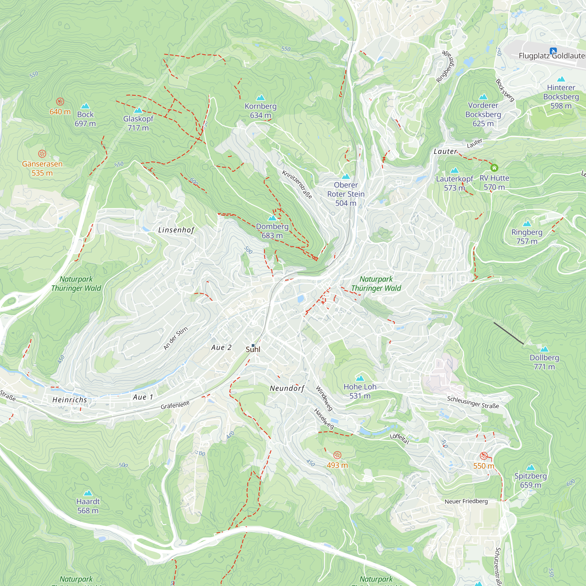 Touristinformation Suhl map