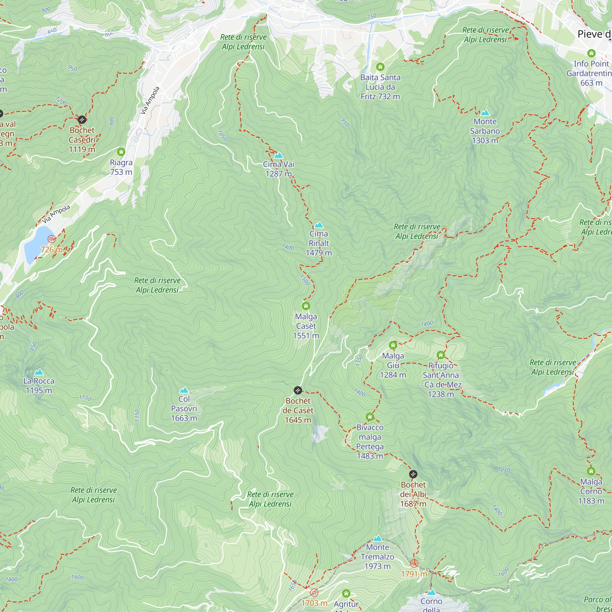 Malga Casèt map