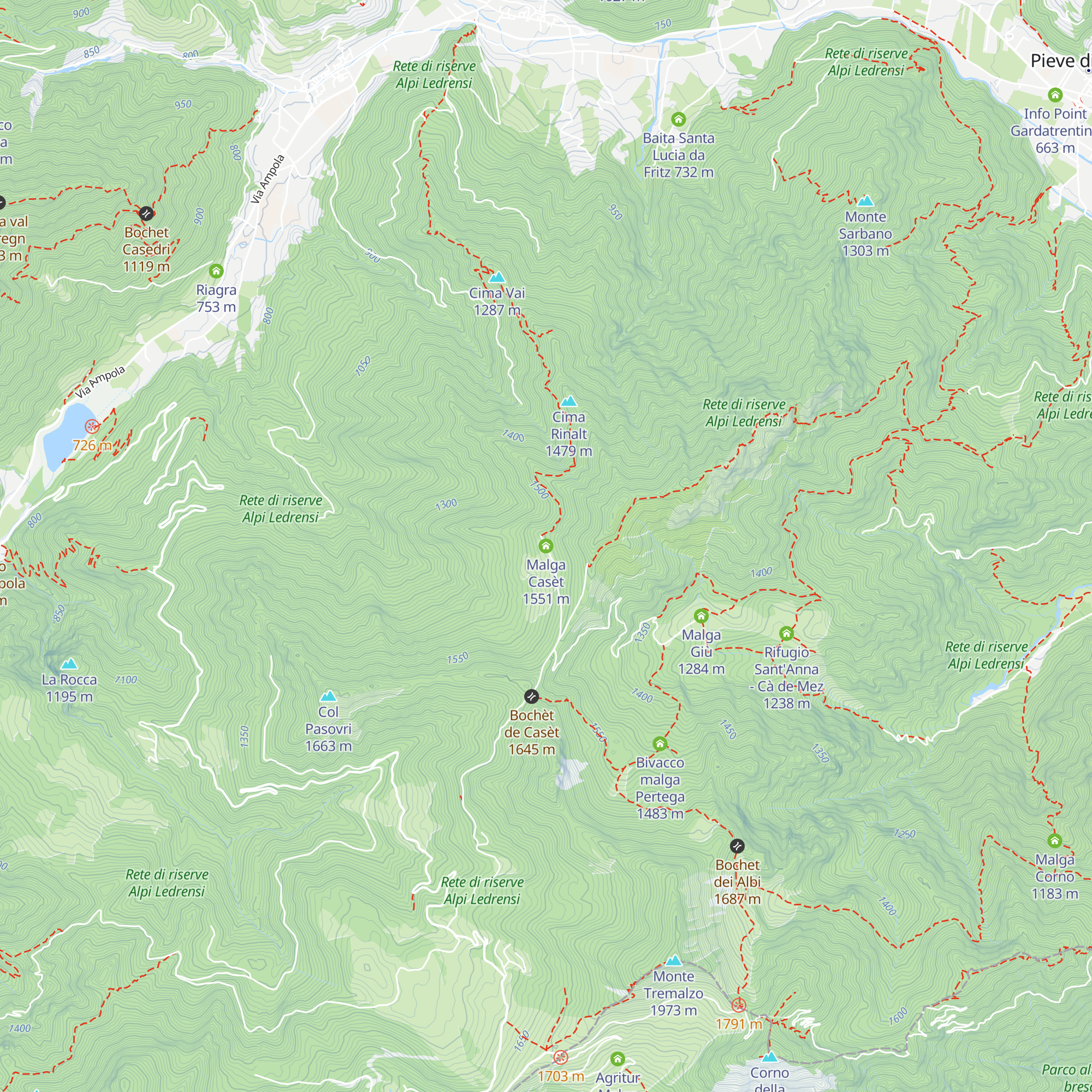 Malga Casèt map