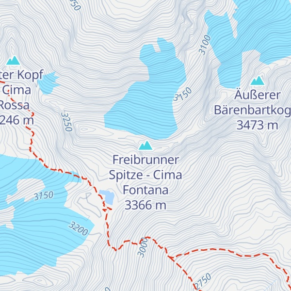 Map of Freibrunner Spitze - Cima Fontana