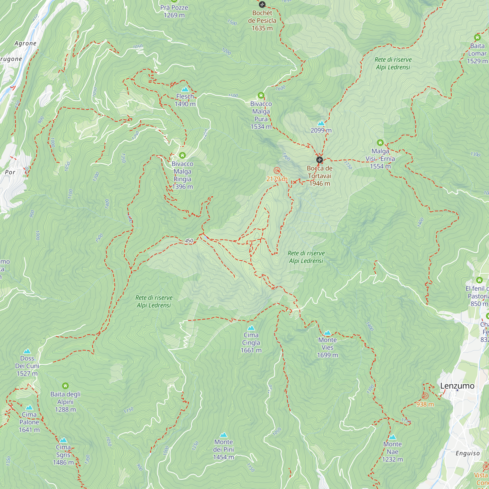 Malga Cadria map
