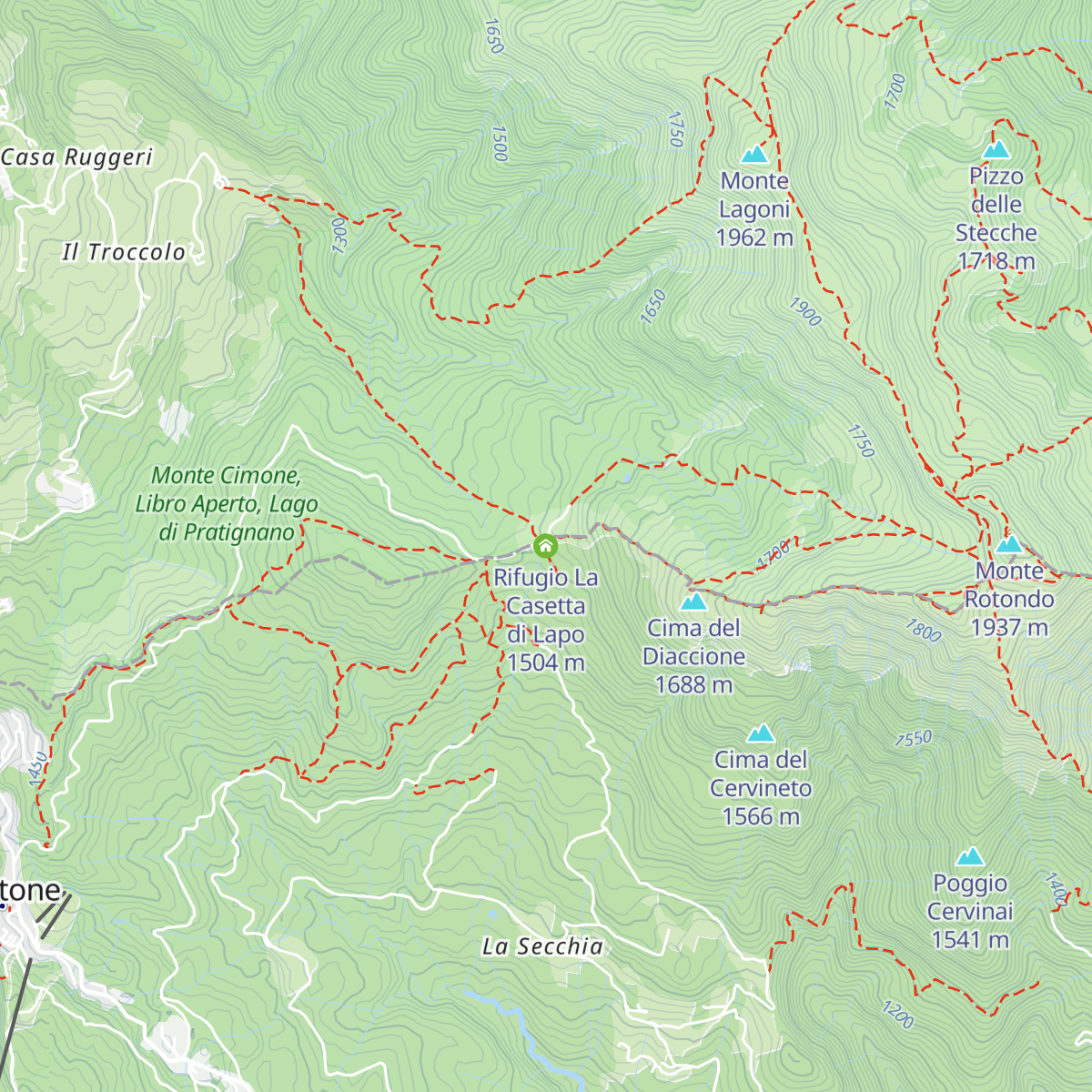 Rifugio La Casetta di Lapo map