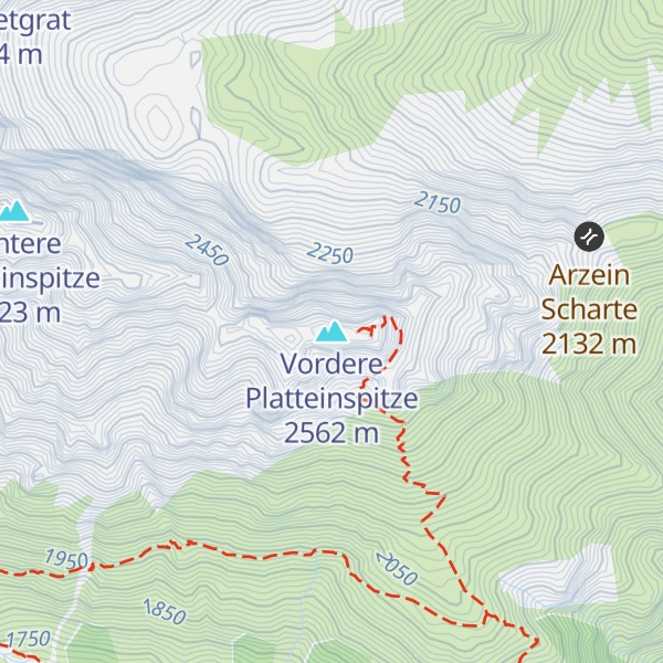 Map of Vordere Platteinspitze