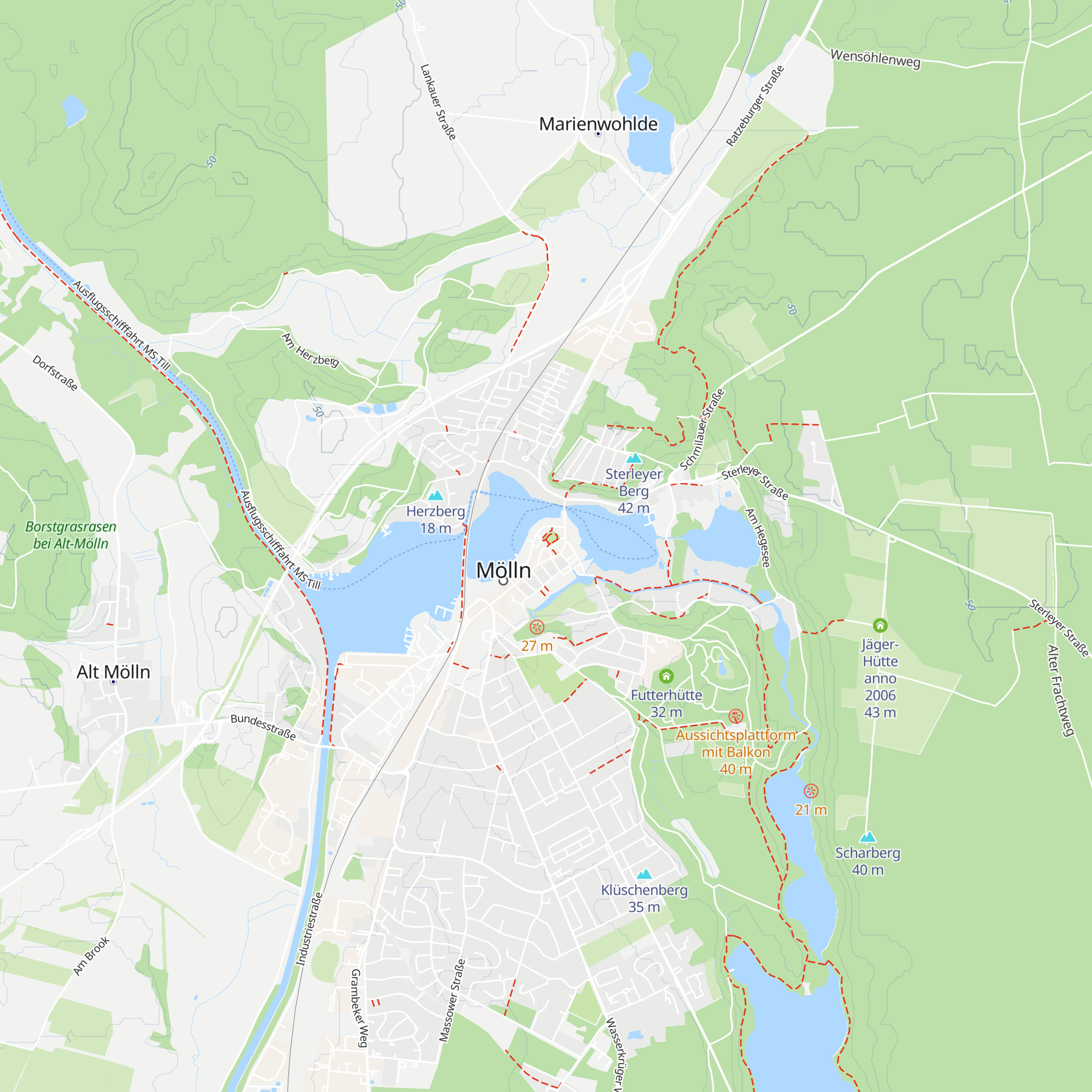 Tourist-Information Mölln map