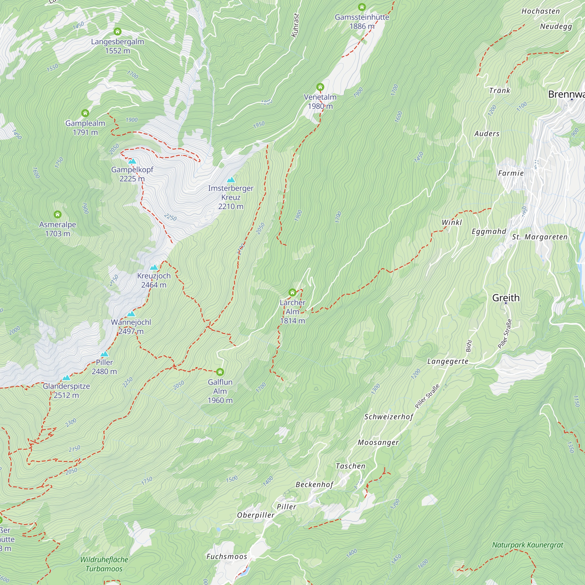 Larcher Alm map