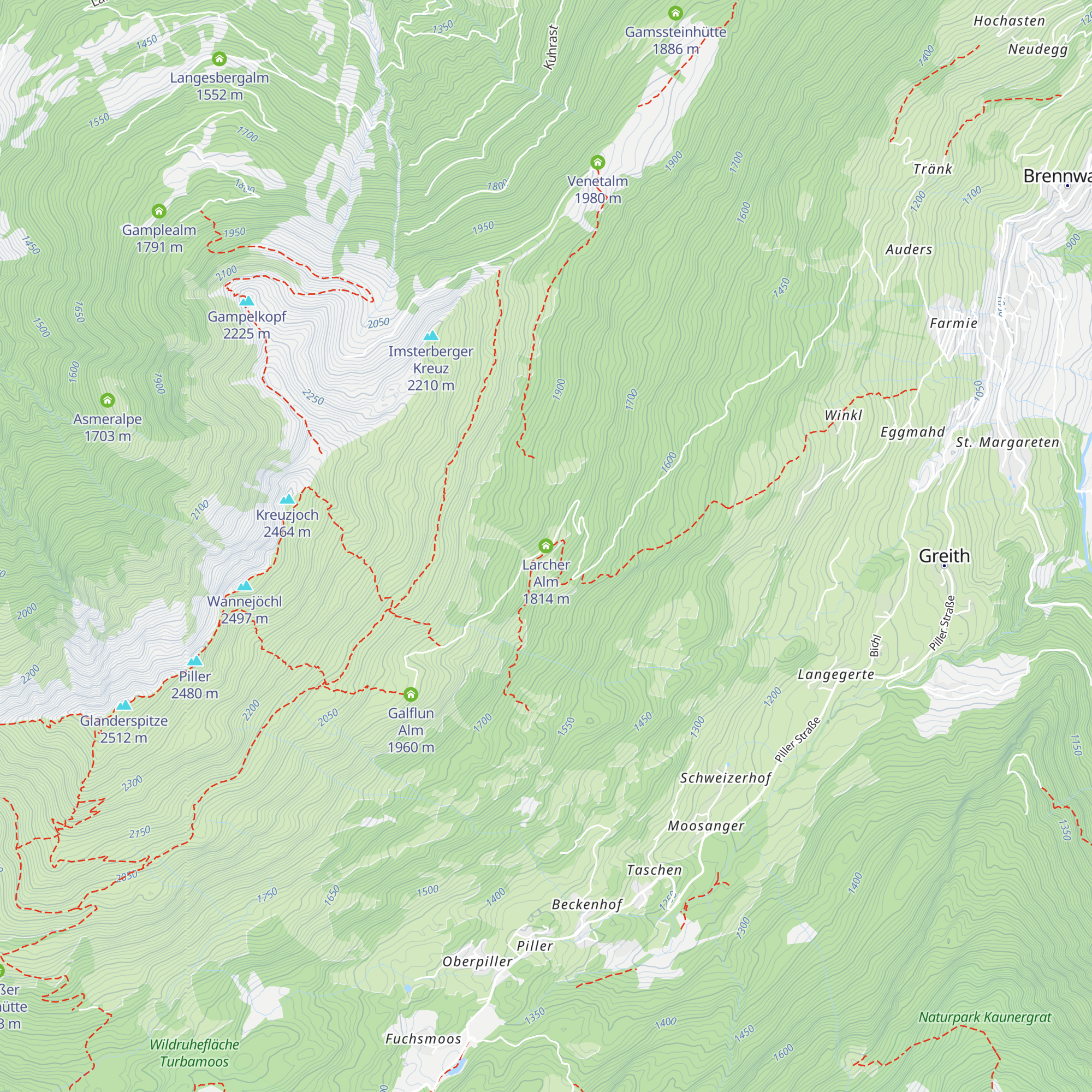 Larcher Alm map