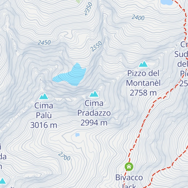 Map of Cima Pradazzo