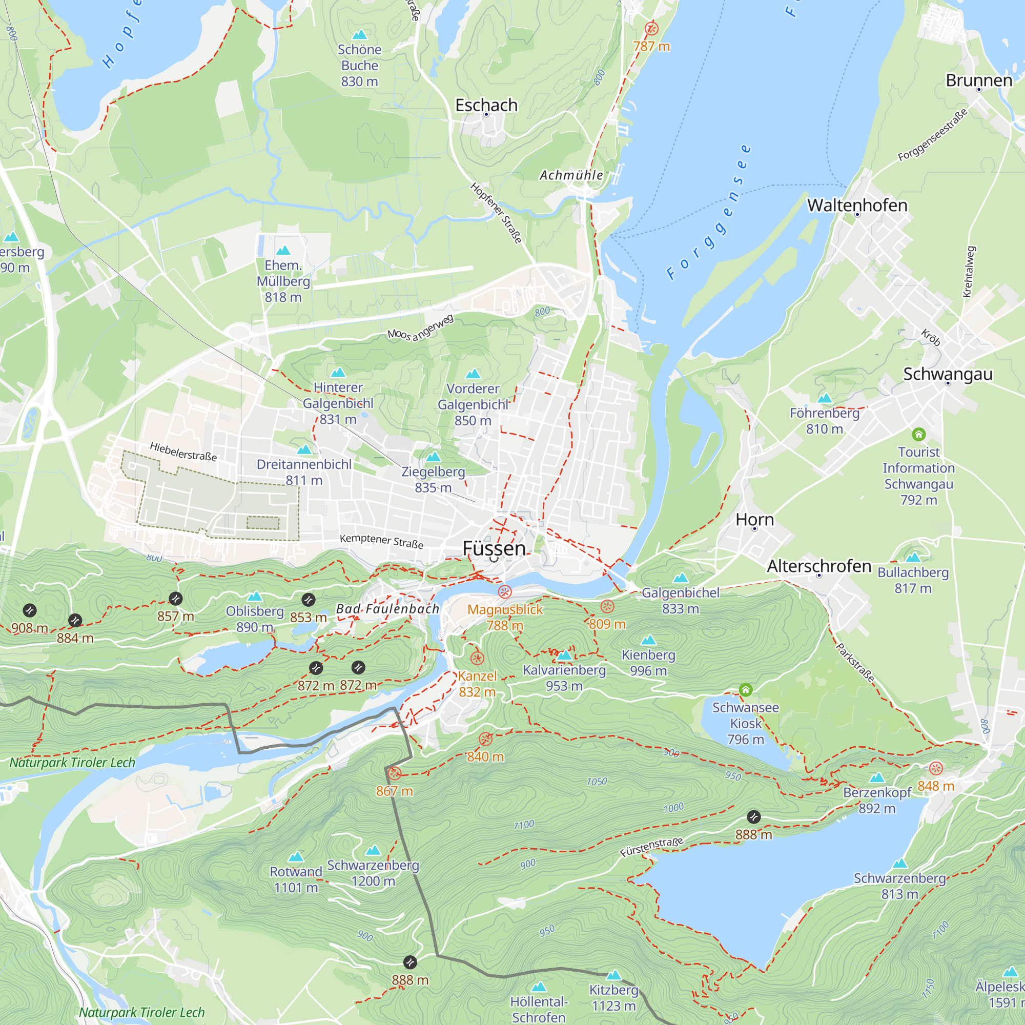 Tourist Information Füssen · AdöR der Stadt Füssen map