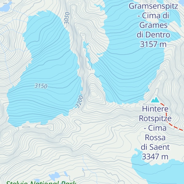 Map of Hinterer Schranspitz - Punta Martello