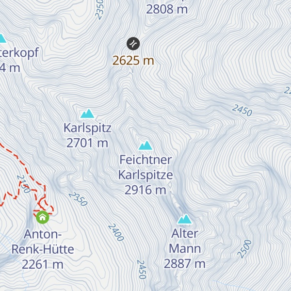 Map of Feichtner Karlspitze