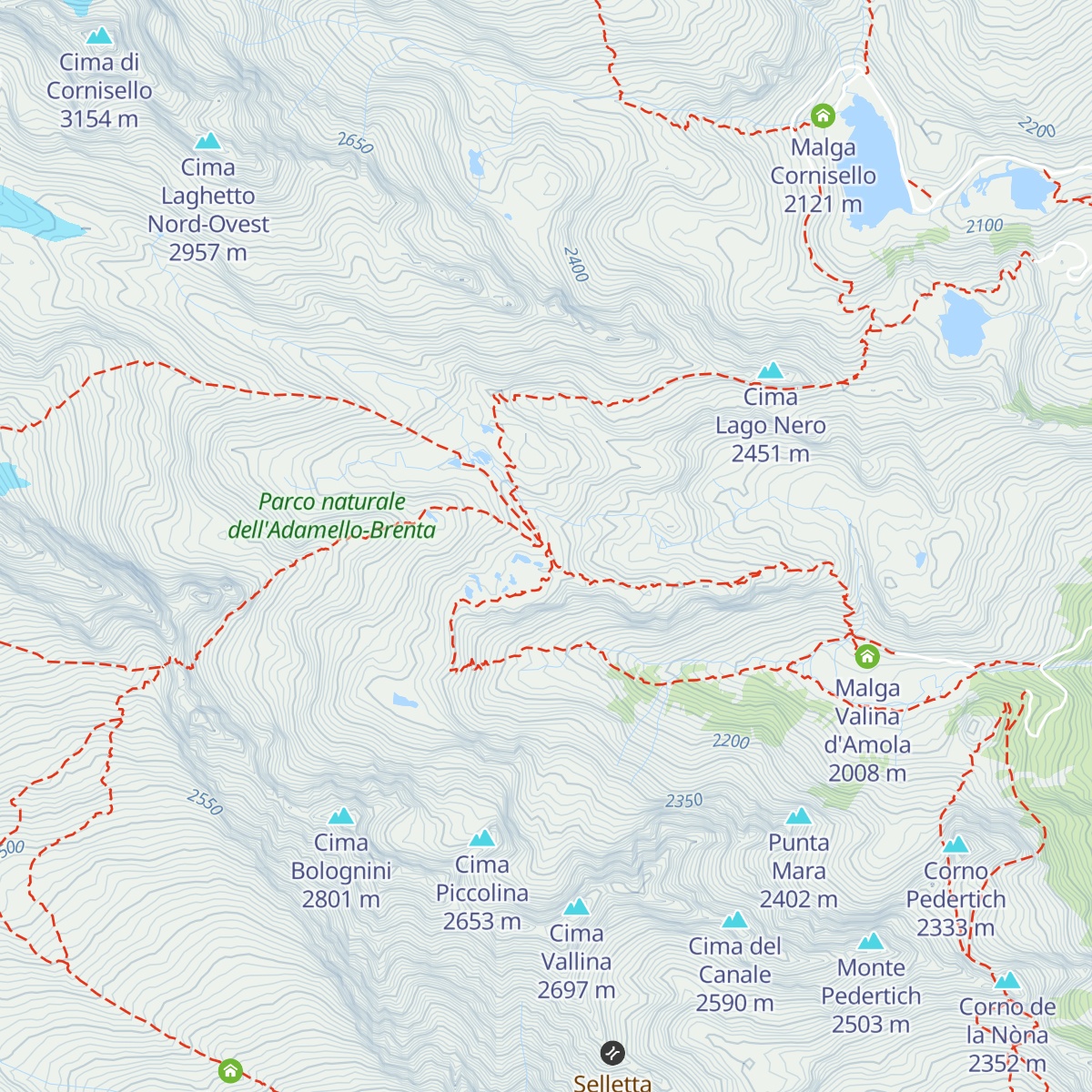 Rifugio Segantini map