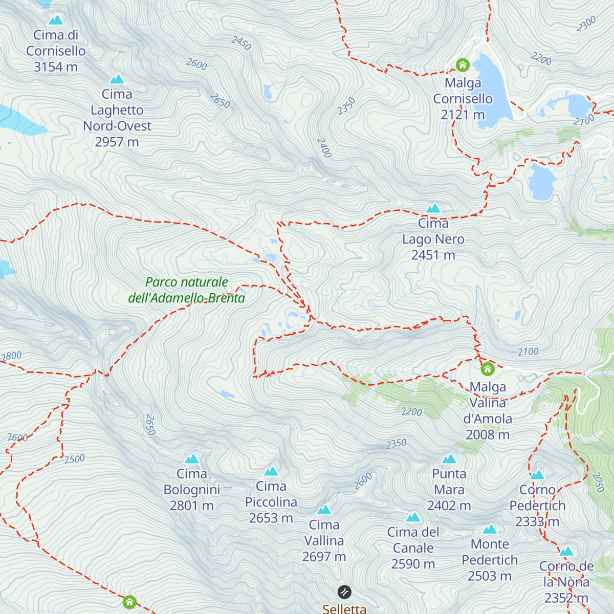 Rifugio Segantini map