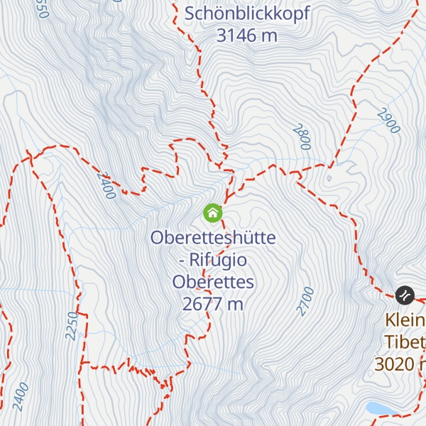 Map of Oberetteshütte - Rifugio Oberettes