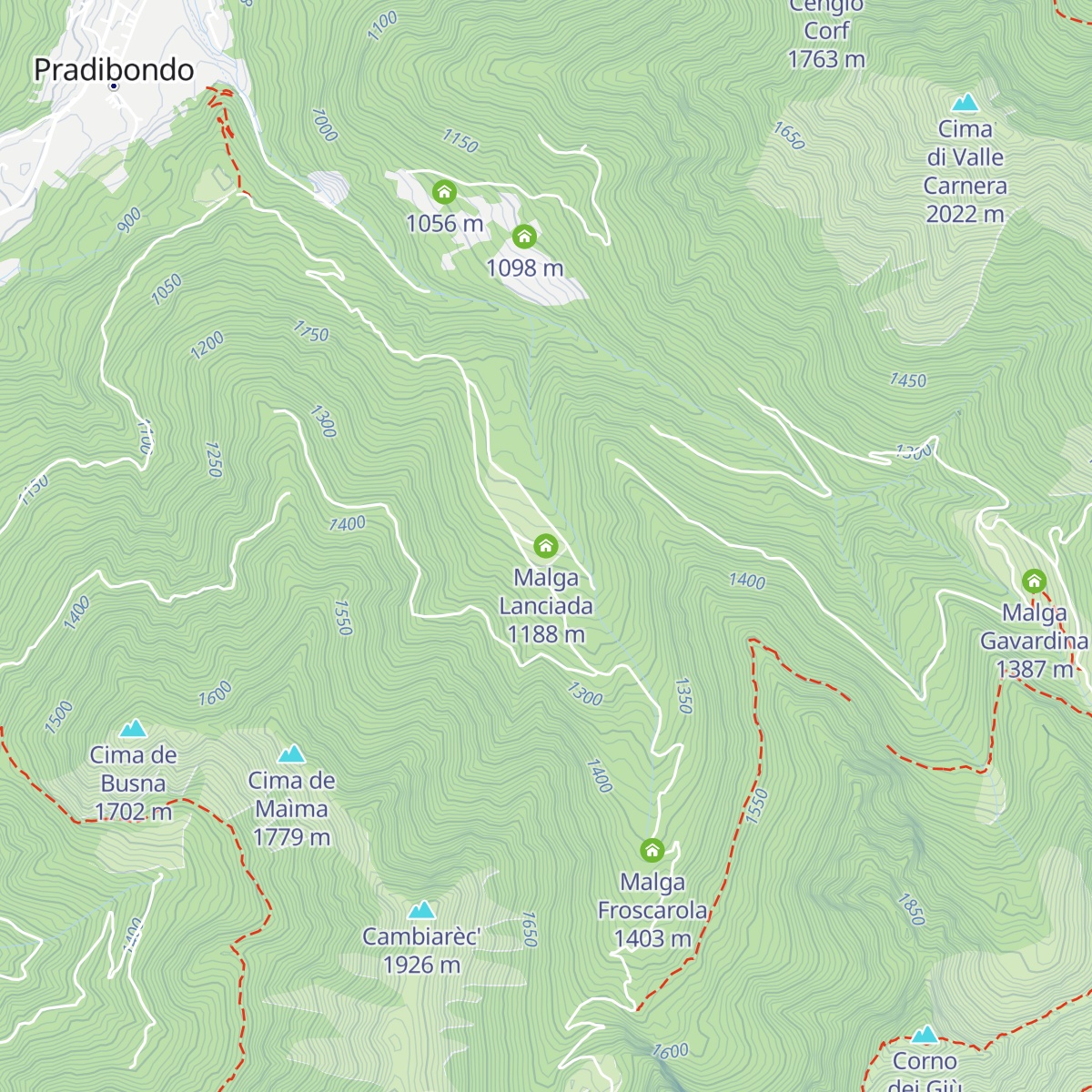 Malga Lanciada map
