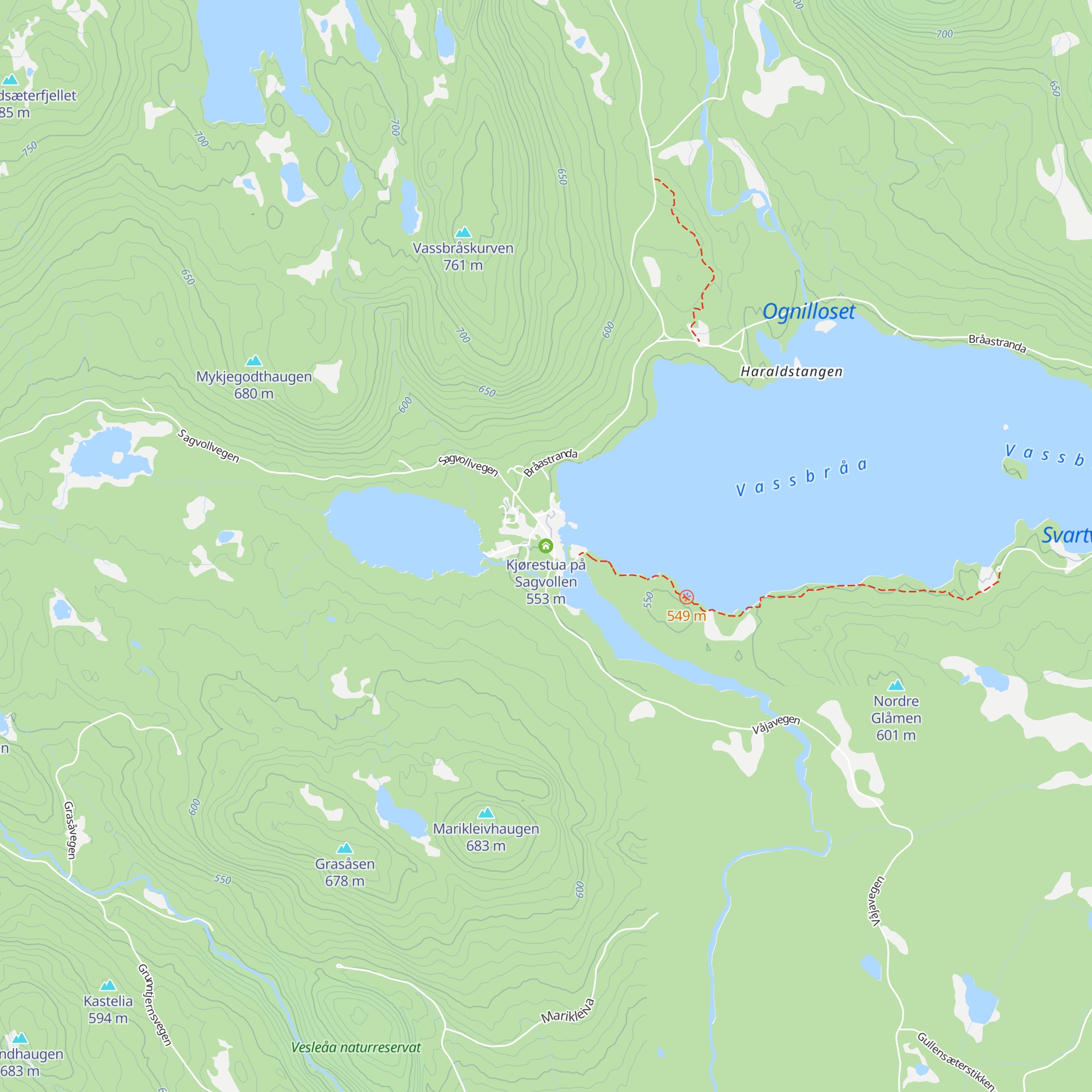 Kjørestua på Sagvollen map