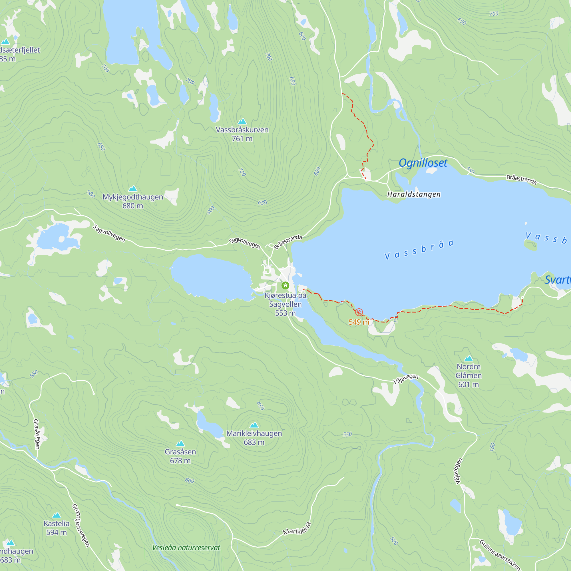 Kjørestua på Sagvollen map