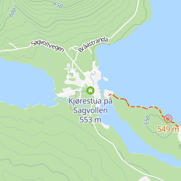 Map of Kjørestua på Sagvollen