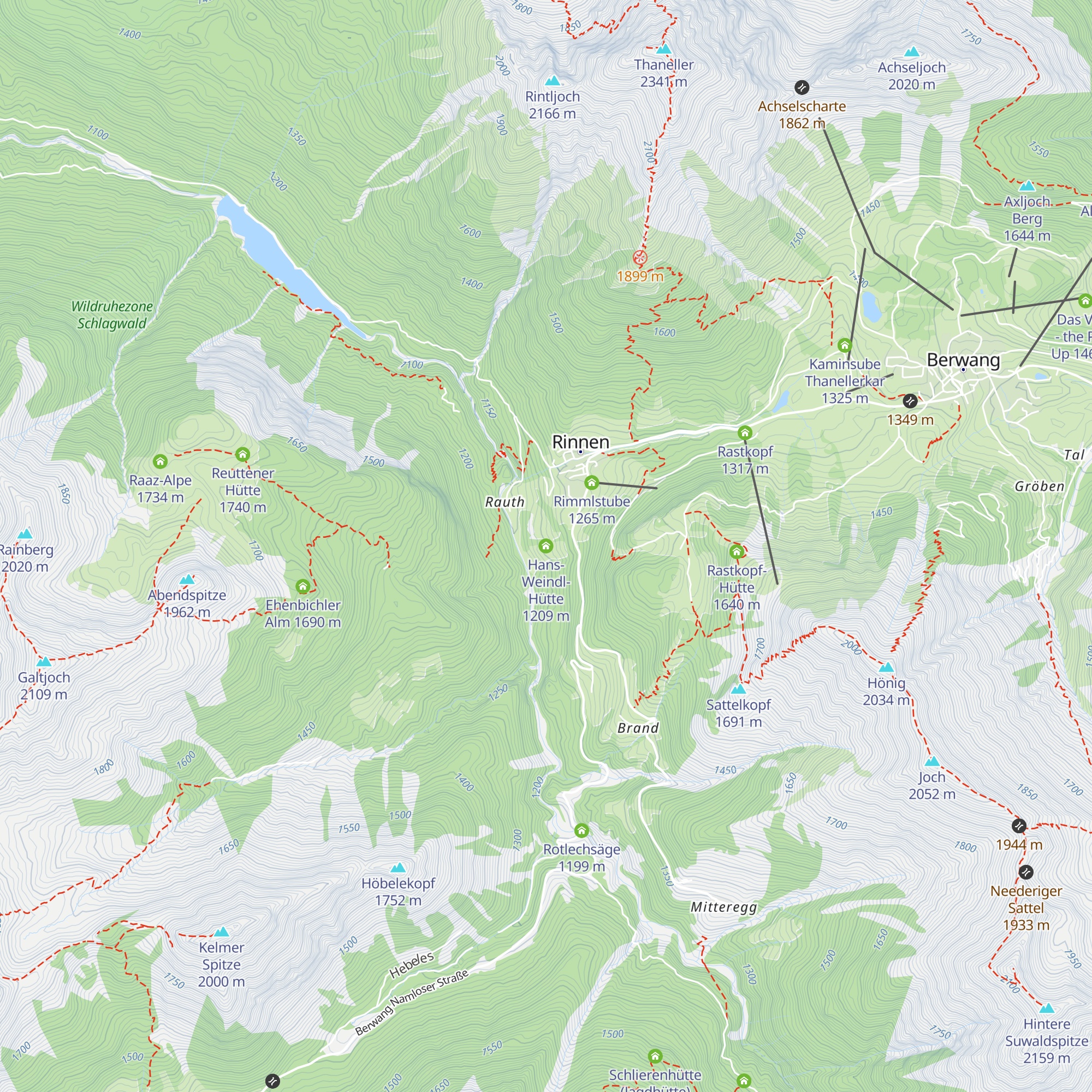 Hans-Weindl-Hütte map