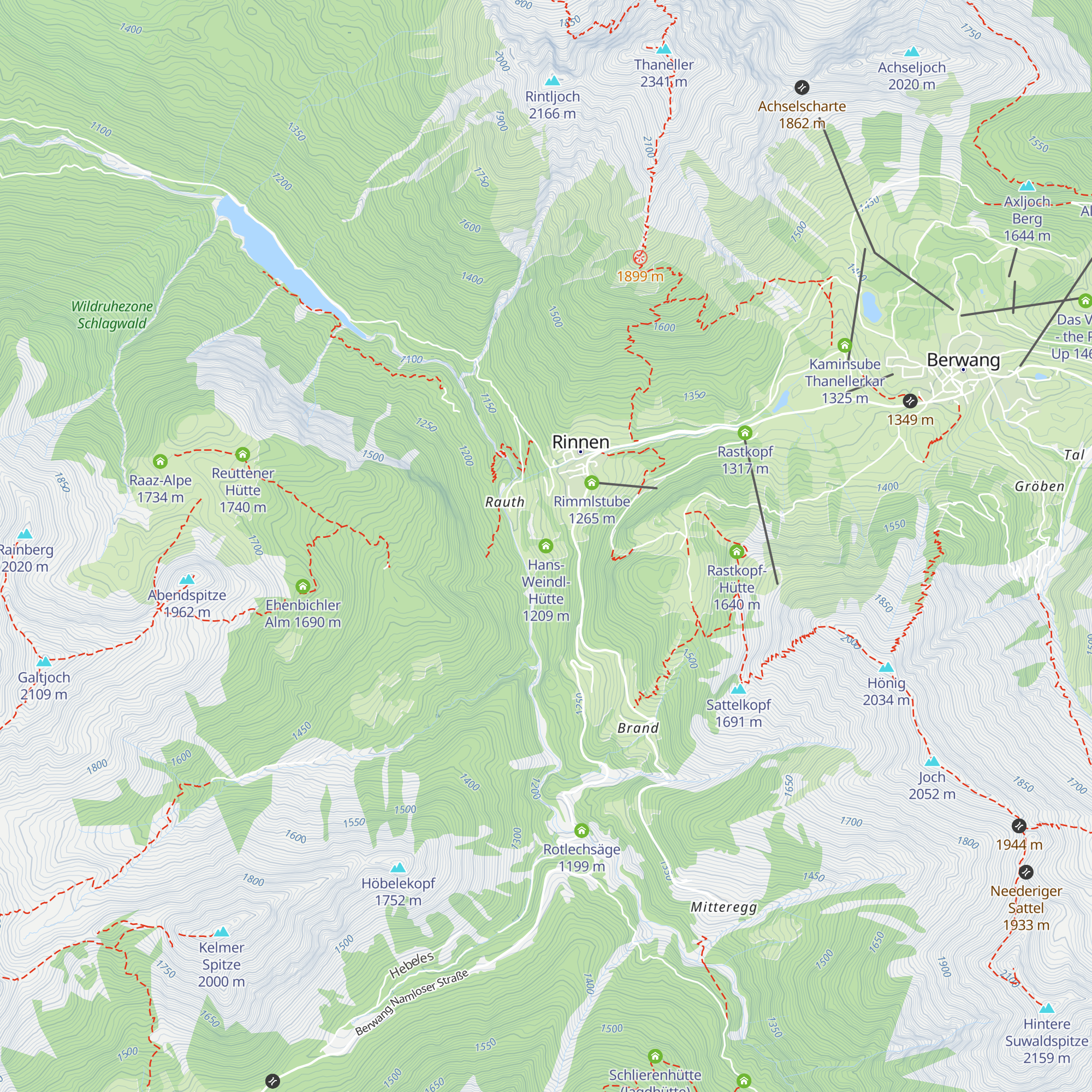 Hans-Weindl-Hütte map