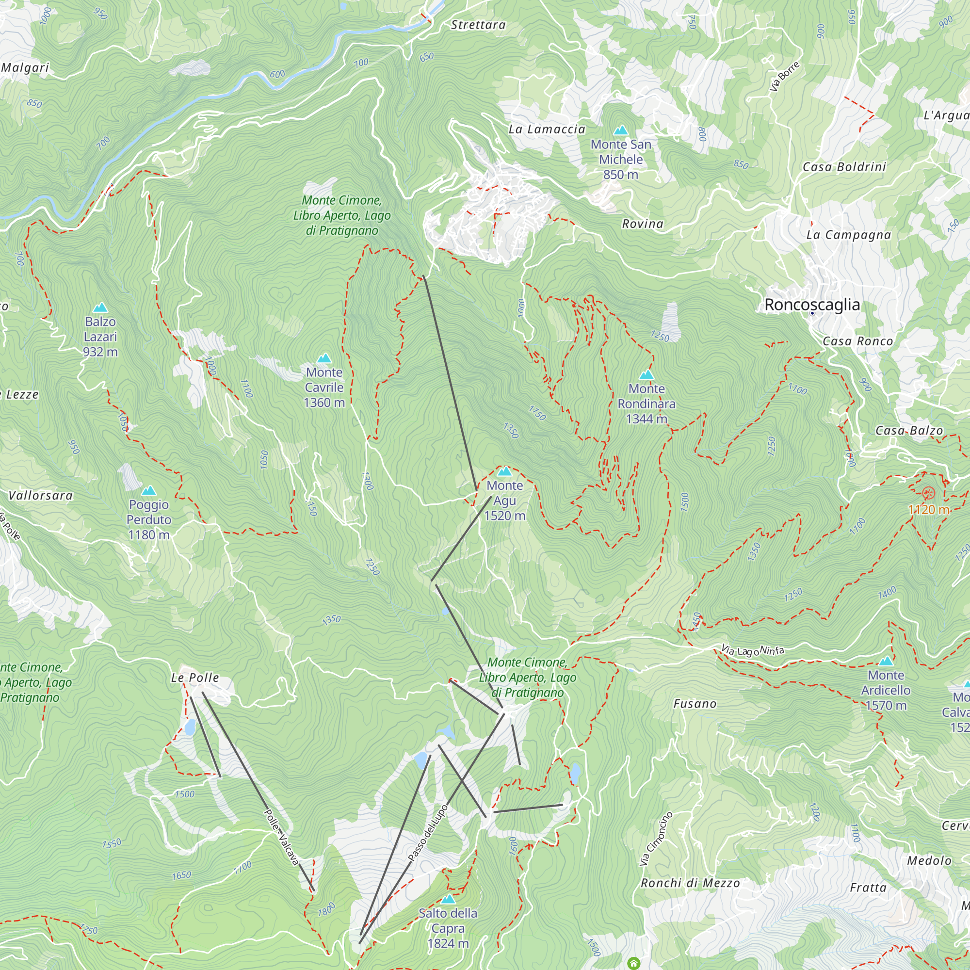 Rifugio Monte Cervarola map
