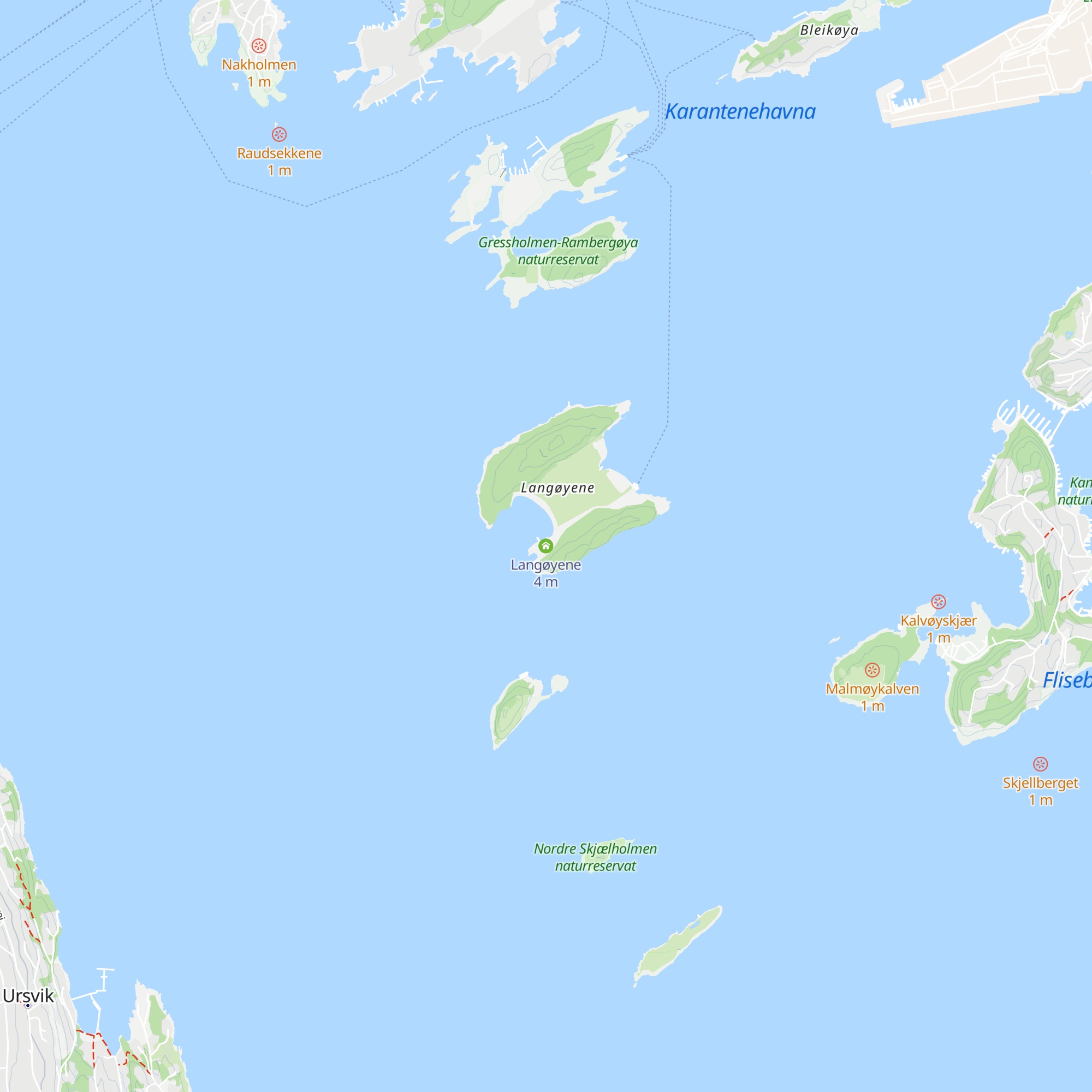 Langøyene map
