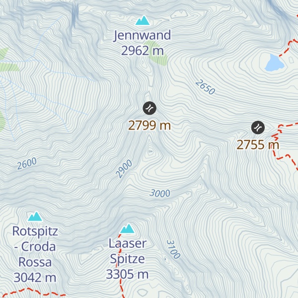 Map of Schwarze Wand - Croda Nera