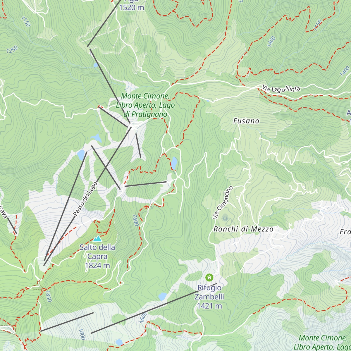 Baita Lago della Ninfa map