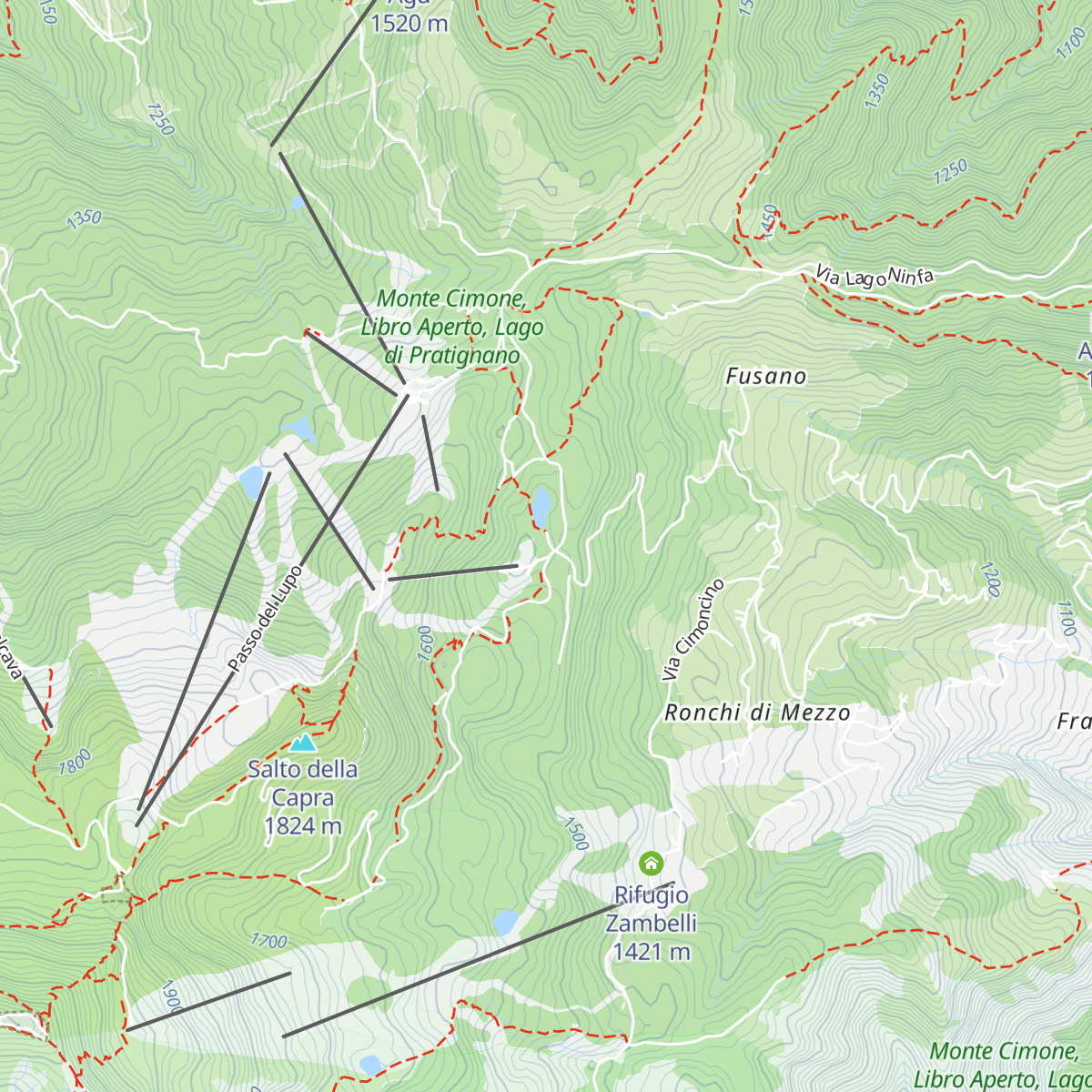 Baita Lago della Ninfa map