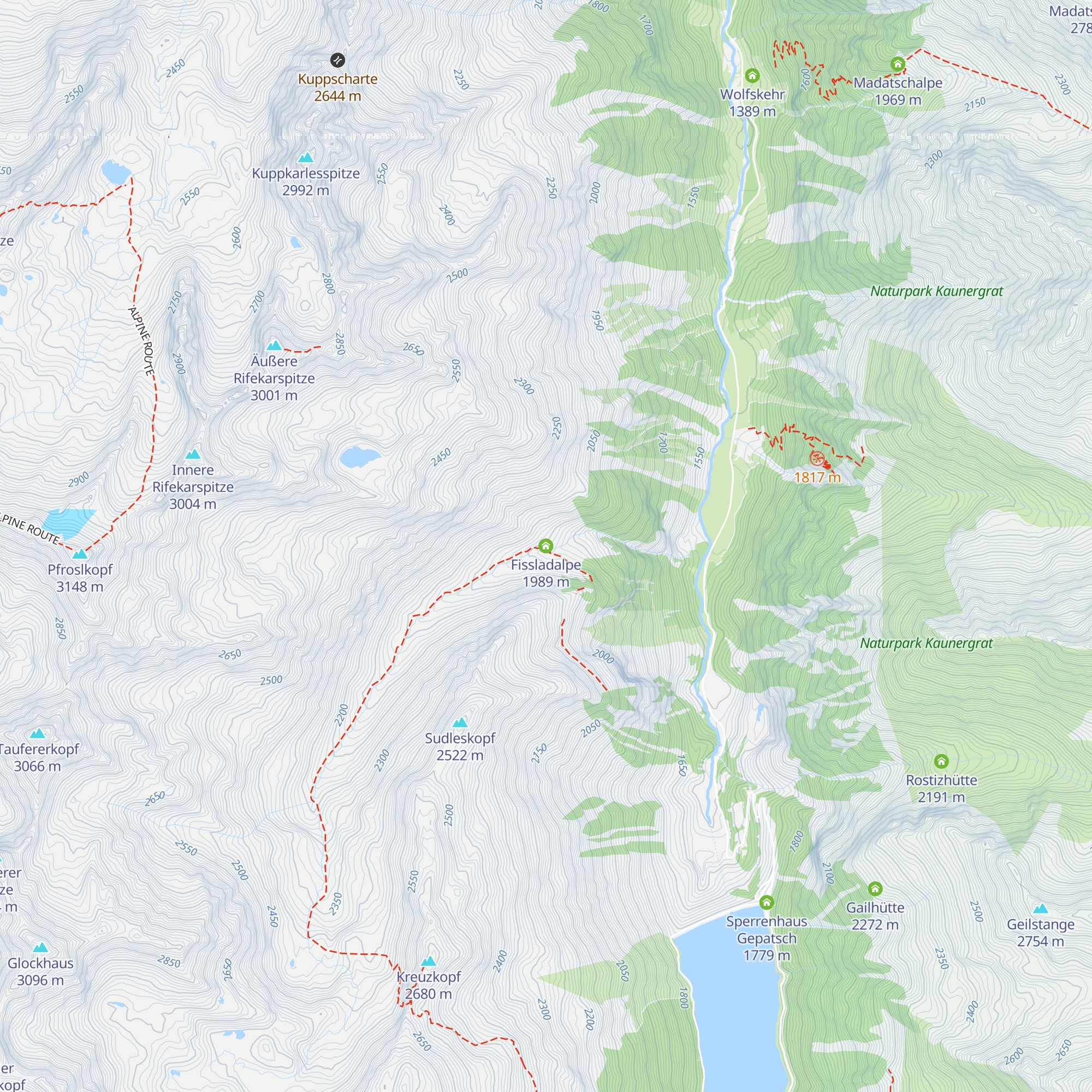 Fissladalpe map
