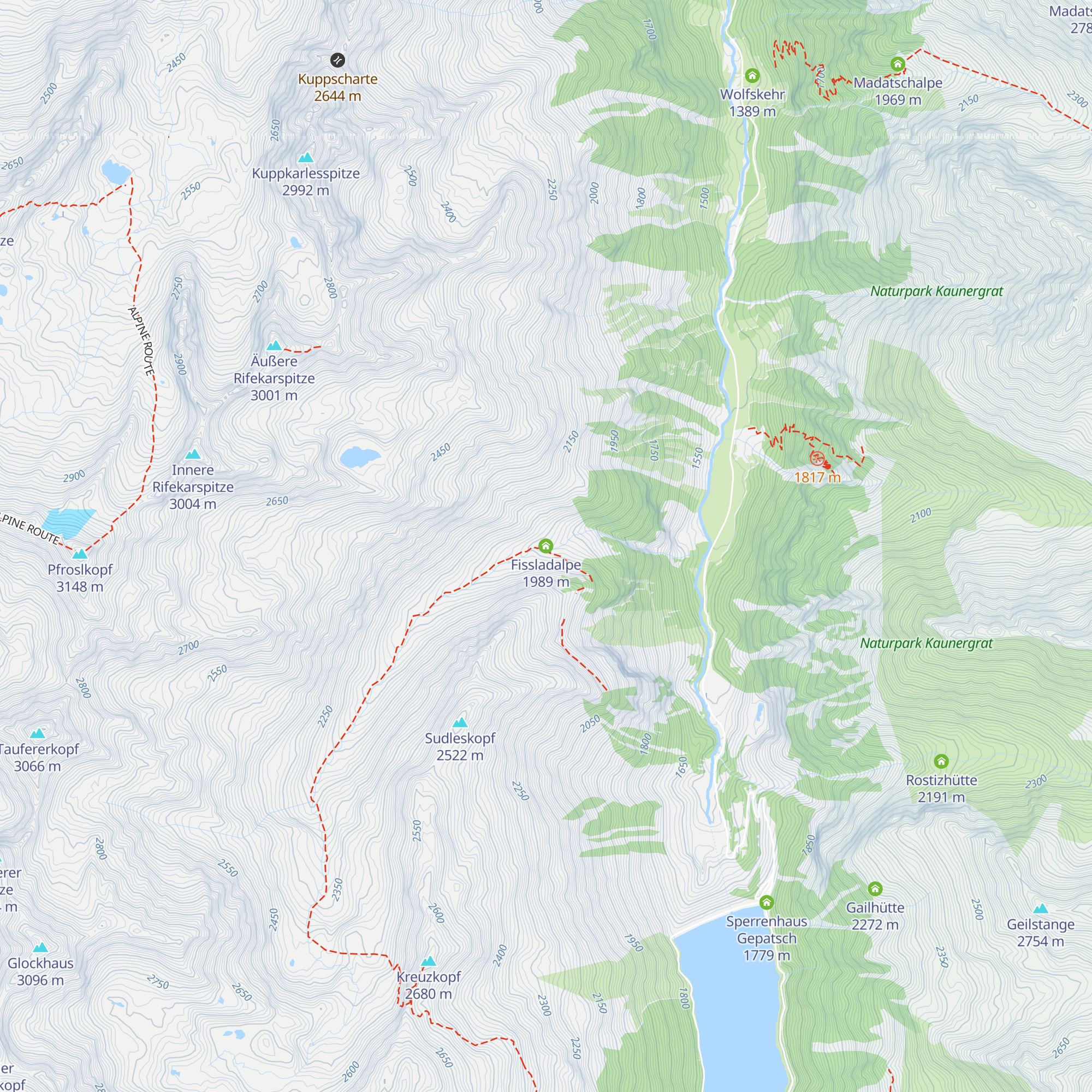 Fissladalpe map