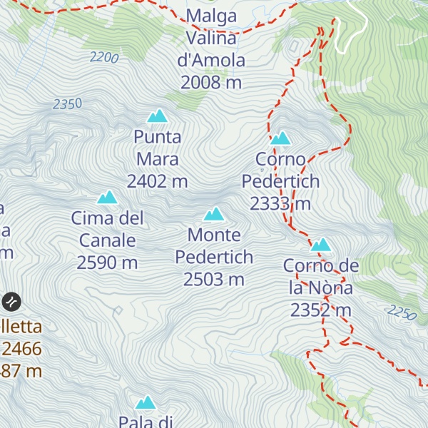 Map of Monte Pedertich