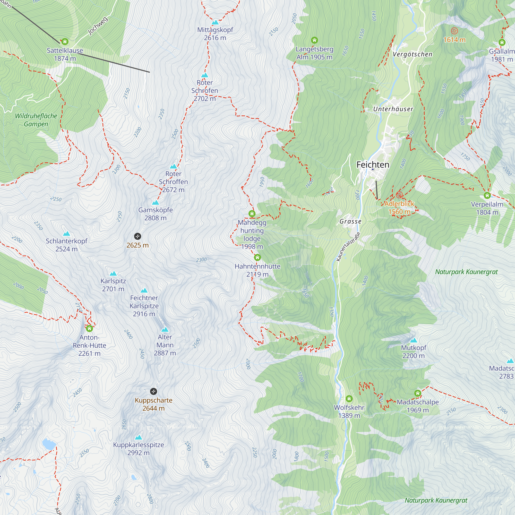 Hahntennhütte map