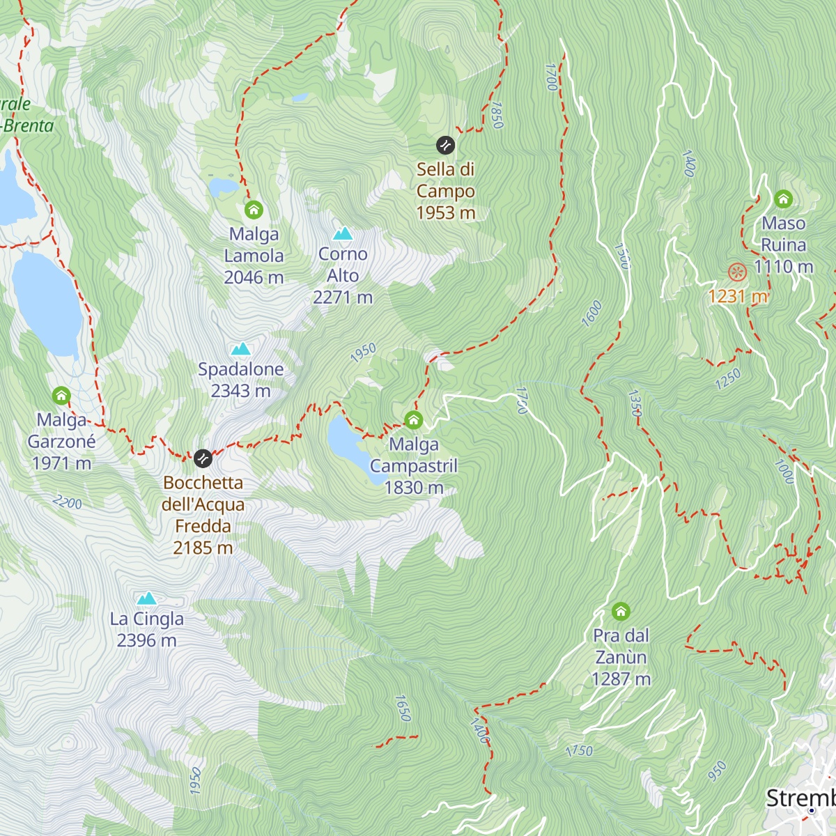 Malga Campostril map