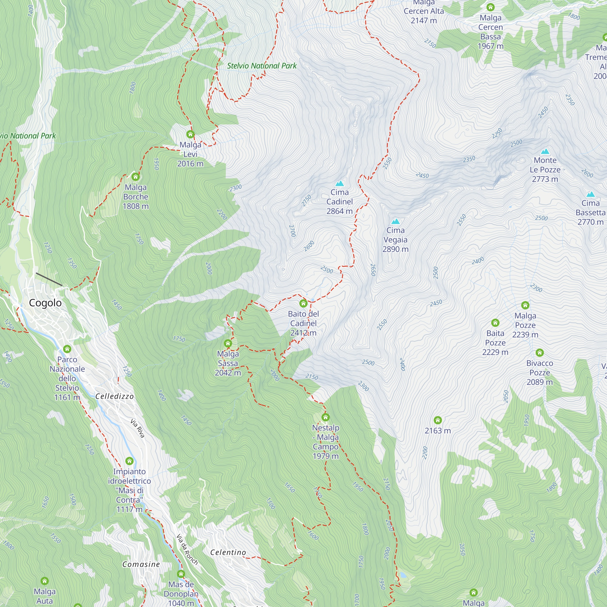 Baito del Cadinel map