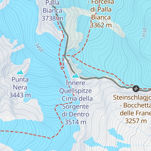 Map of Innere Quellspitze - Cima della Sorgente di Dentro