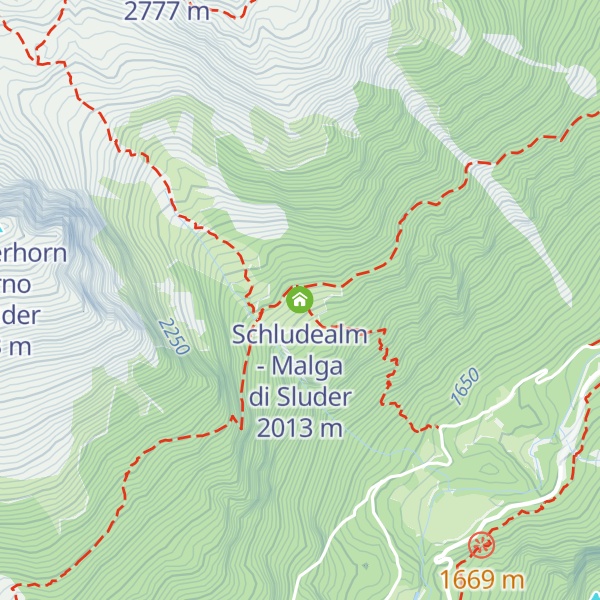 Map of Schludealm - Malga di Sluder