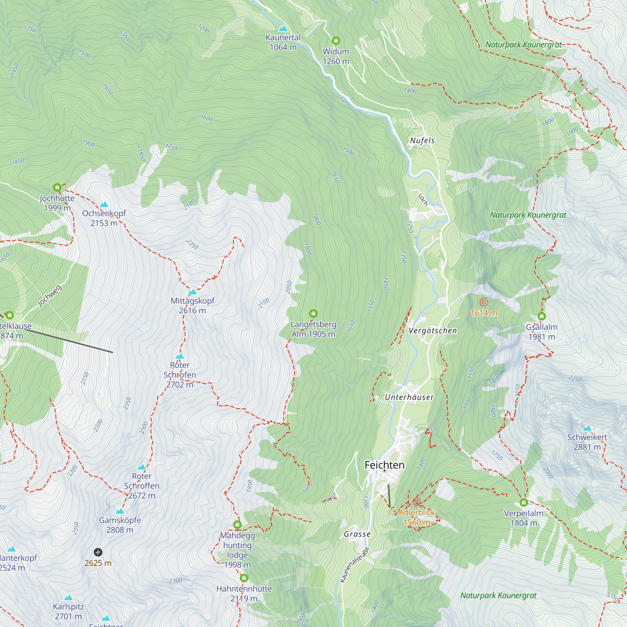 Langetsberg Alm map