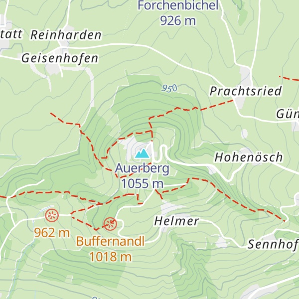 Map of Panorama-Gasthof Auf dem Auerberg