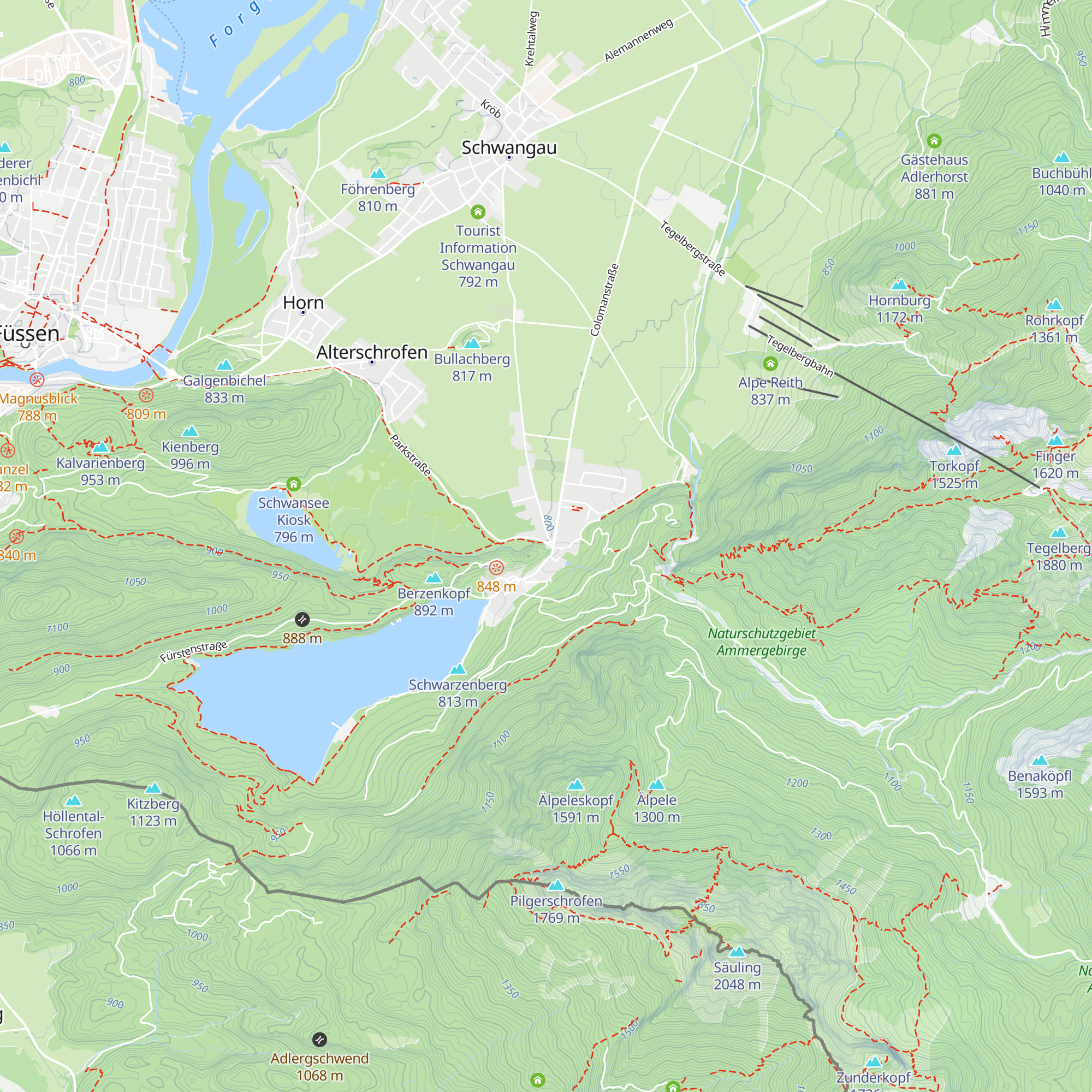Tourist Information Hohenschwangau map