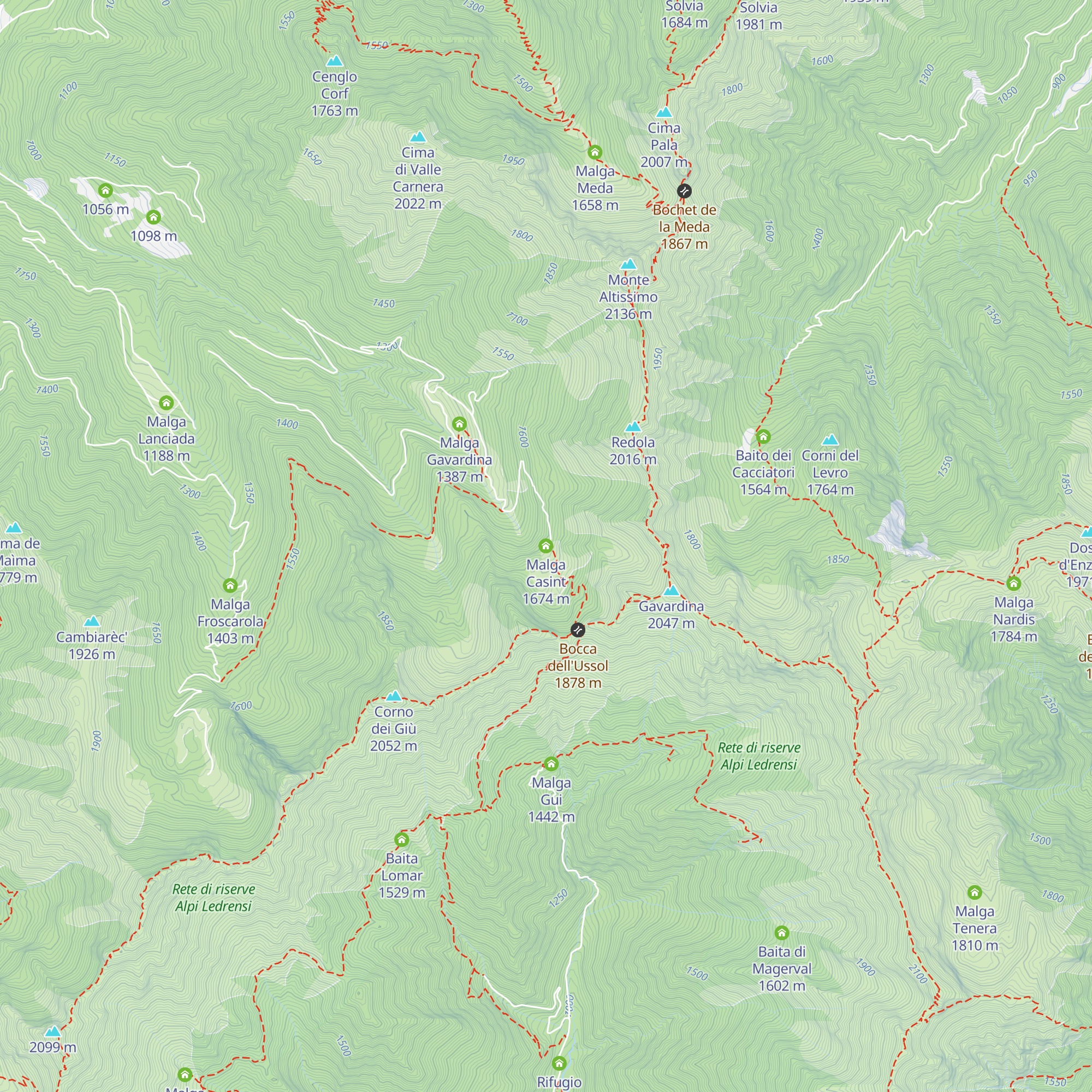 Malga Casint map