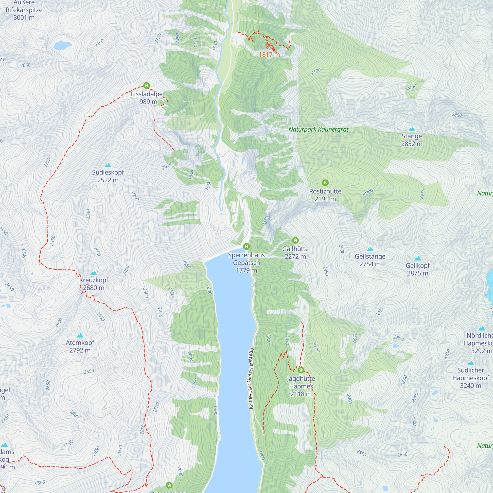 Sperrenhaus Gepatsch map