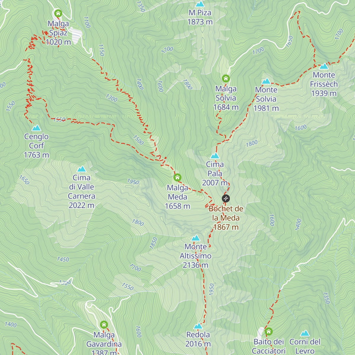 Malga Meda map